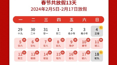 瑞龍呈祥，<i style='color:red'>新年</i>新禧丨靈科超聲波2024年春節(jié)放假通知